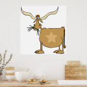 Koe Texas Longhorn Poster (Keuken)