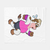 Koe tijdens uitvoering fleece deken (Voorkant (Horizontaal))