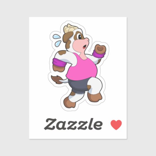 Koe tijdens uitvoering sticker (Vel)