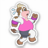 Koe tijdens uitvoering sticker (Voorkant)