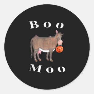 Koe Trick-Or-Treat Halloween Ghost Boo Koe Moo Ronde Sticker