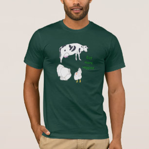 Koe Turkije Chicken Eat more Veggies tshirts