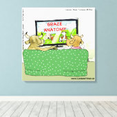 Koe TV Funny Cartoon Canvas Print (Insitu (Houten vloer))
