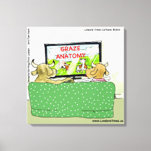 Koe TV Grappige Cartoon Canvas Print