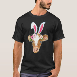 Koe uit de Hooglanden Paashaas Koe Meisjes Pasen D T-shirt
