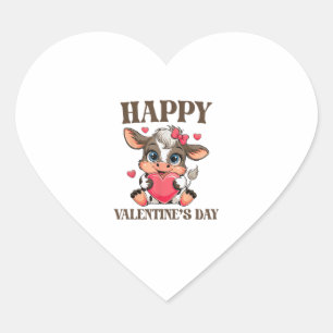 Koe Valentijnsdag Hart Geschenken t-shirt Grappige Sticker