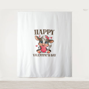 Koe Valentijnsdag Hart Geschenken t-shirt Grappige Wandkleed