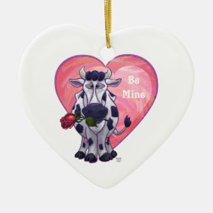 Koe Valentijnsdag Keramisch Ornament