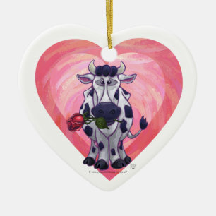 Koe Valentijnsdag Keramisch Ornament