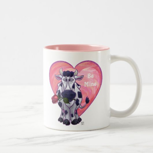 Koe Valentijnsdag Tweekleurige Koffiemok (Rechts)