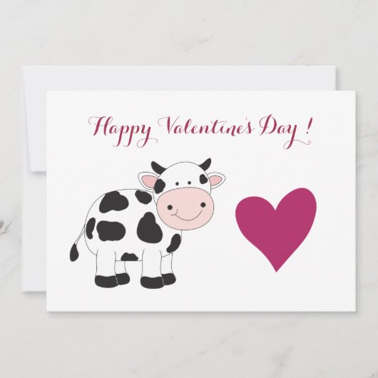 Koe valentijnskaart feestdagenkaart (Voorkant)