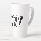 koe van afdrukpagina met koe latte mok (Rechterhoek)