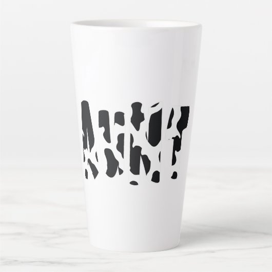 koe van afdrukpagina met koe latte mok (Voorkant)