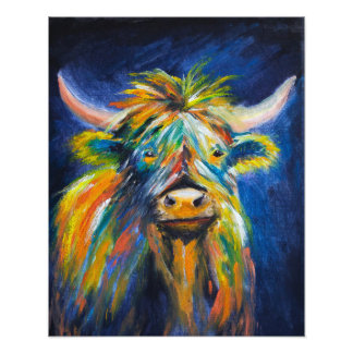 Koe van Angus Highland Foto Afdruk