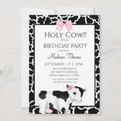 Koe van Cute Girls Afdrukdag Uitnodiging (Voorkant)