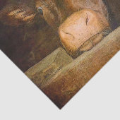 Koe van de textielsector in barn - rustic Tissuepapier (Detail)