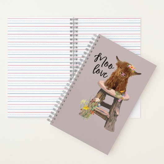 Koe van het hoogland Kute Spiral Notitieboek (Binnen)
