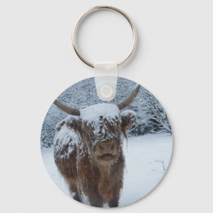 Koe van het land in de sneeuwSleutelhanger Sleutelhanger