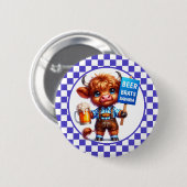 Koe van het Oktoberfest Highland Ronde Button 5,7 Cm (Voorkant /achterkant)