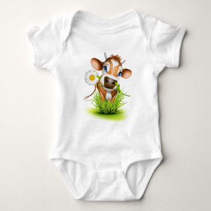 Koe van Jersey in gras Romper