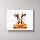 Koe van pompoenpatch canvas afdruk (Voorkant)