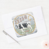  Koe van verse crème Vierkante Sticker (Envelop)