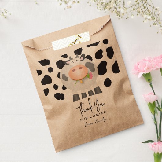 Koe verjaardag dank u voor uw komst bedankzakje (Gezegeld)