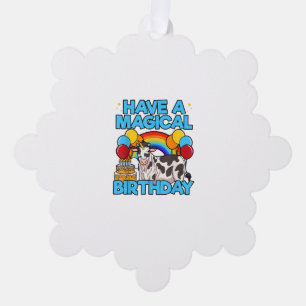 Koe Verjaardag Magische Regenboog Theme Party Catt Ornament Kaart