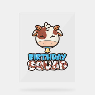 Koe verjaardag squad veehouder boer verjaardag the acryl bord