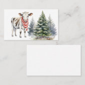 koe visitekaartje met kerstboom (Voorkant / Achterkant)