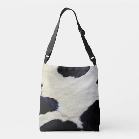 Koe Vloeiende textuur zwart-wit aanpassen Crossbody Tas (Achterkant)