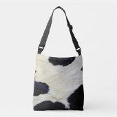 Koe Vloeiende textuur zwart-wit aanpassen Crossbody Tas (Voorkant)