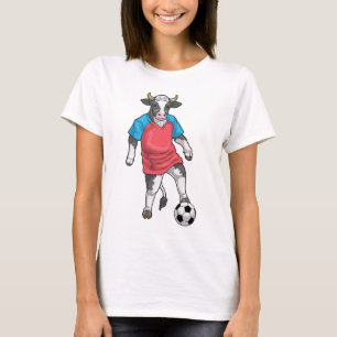 Koe Voetballer Voetbal Sport T-shirt