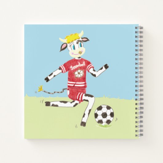 Koe voetbalschok kind schetsen/notitieboek oefenen notitieboek (Achterkant)