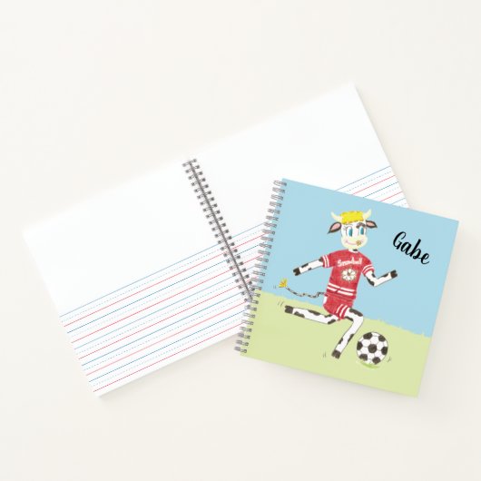Koe voetbalschok kind schetsen/notitieboek oefenen notitieboek (Binnen)