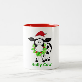Koe voor kerstmis tweekleurige koffiemok