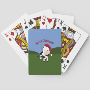 Koe voor pretkerst pokerkaarten