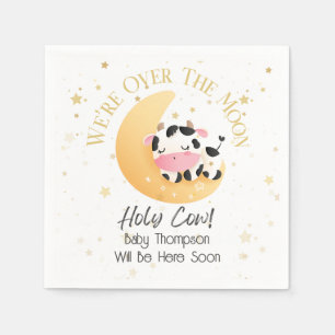 Koe we zijn over het moongeel Baby shower Servet