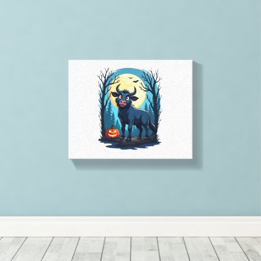 Koe weerwolftransformatie canvas afdruk (Insitu (Houten vloer))