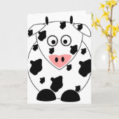 Koe Wenskaart Kaart (Gele Bloem)