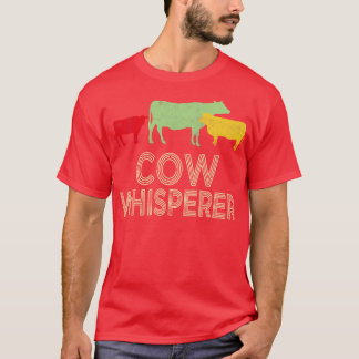 Koe Whisperer Retro Distress Funny Farmi T-shirt