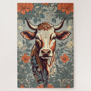 Koe William Morris geïnspireerd door Floral Legpuzzel