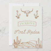 Koe Woestijn Eerste Rodeo 1e Verjaardag Kaart (Achterkant)