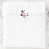 Koe Yoga Bruidsfeest Vierkant Sticker (Tas)