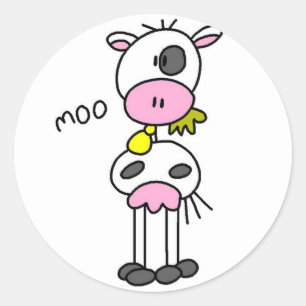 Koe Zegt Moo Tshirts en geschenken Ronde Sticker
