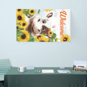 Koe Zonnebloem Boerderij Welkom Spandoek (Beurs)