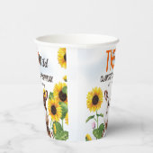 Koe Zonnebloemmeisje Tweede verjaardag Papieren Bekers (Rechts)