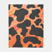 Koe, zwart en Oranje afdrukken Fleece Deken (Voorkant)