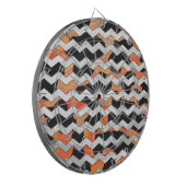Koe, zwart en Oranje, Chevron Print Dartbord (Voorkant Links)