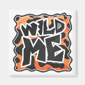 Koe Zwart en Oranje Wild Me Magneet (Voorkant)